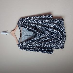 Black and White Scoop Neck Blouse